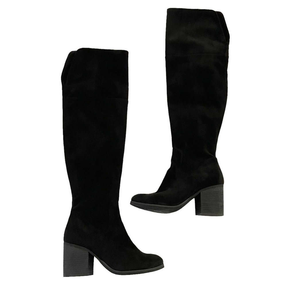 MELROSE & MARKET Stacey Black Faux Suede Over The Knee Boots 8
